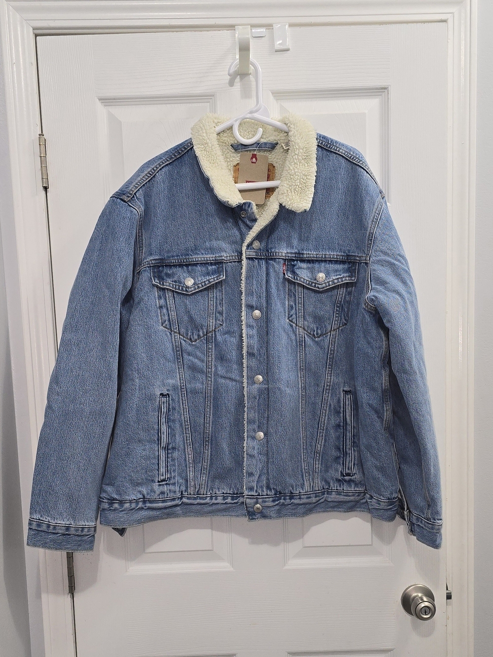 NWT Sz XXL Levi's Light Blue Denim Sherpa-Lined Jacket